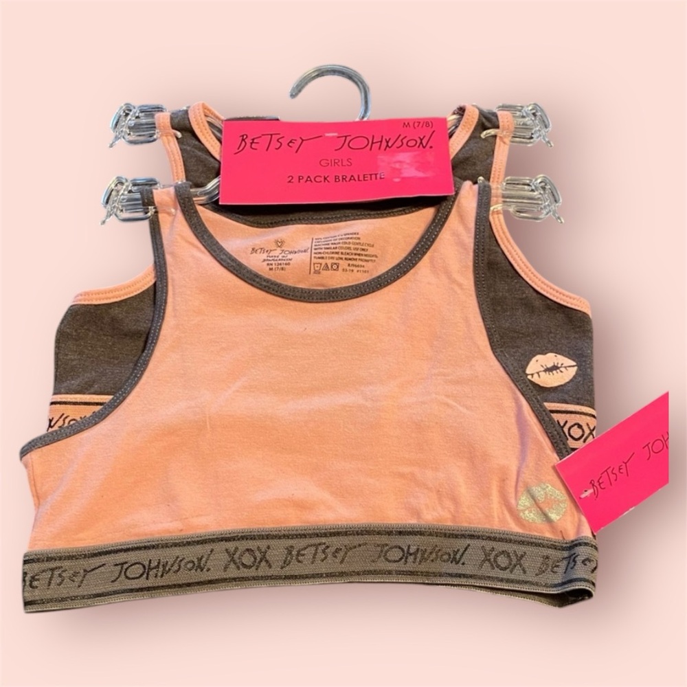 NWT•Betsey Johnson 2pk Girls Bralette set LAST ONE SIZE 7/8❗️